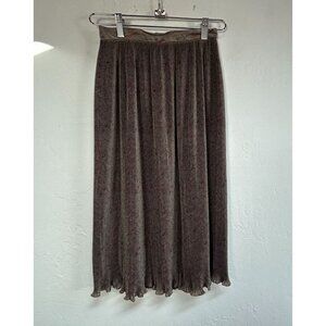 Vintage Simply Specia by Dorothy Schoelen Brown Pleated Midi Skirt Size 9-10